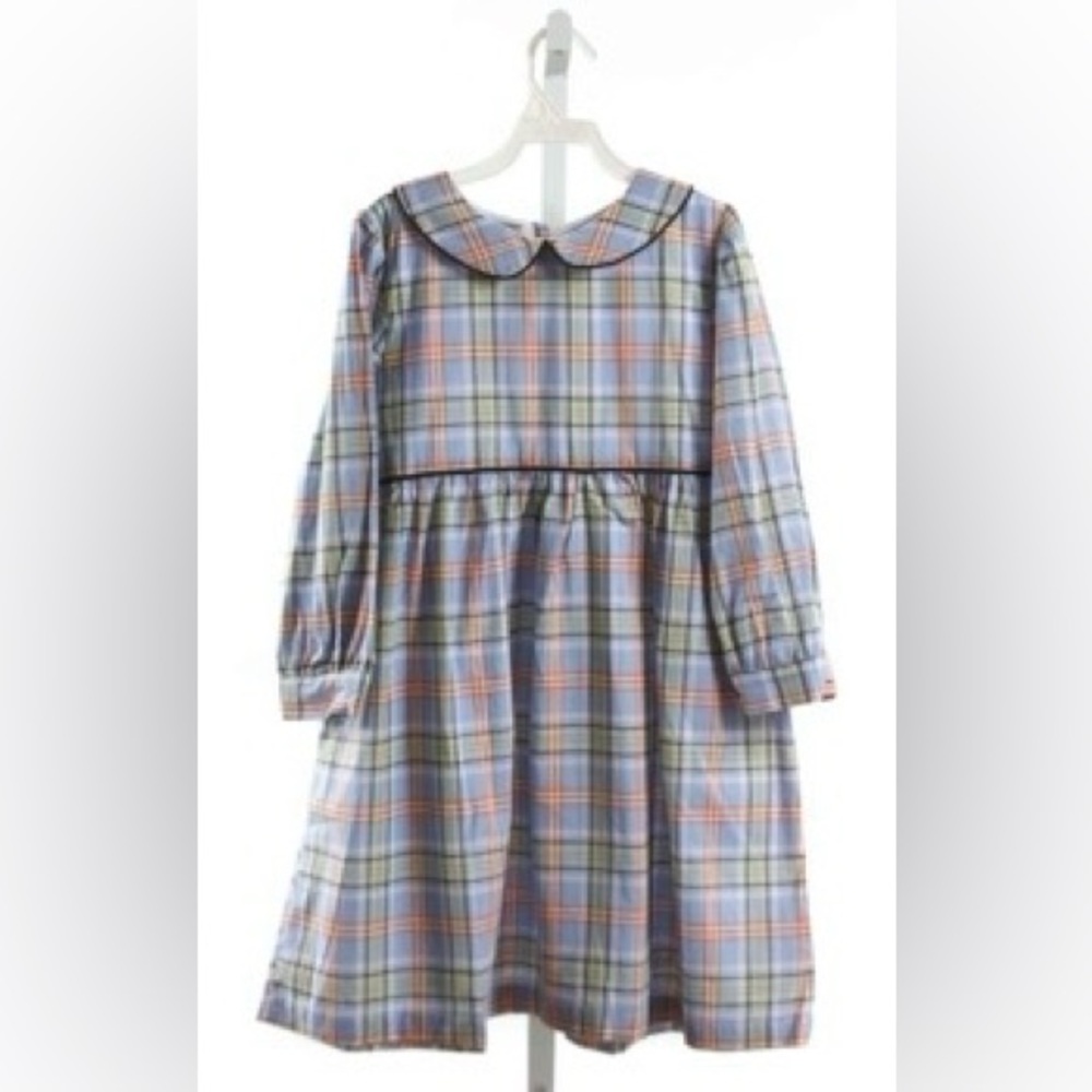 Girls “The Oaks Apparel” Blue Plaid Dress Size 5
